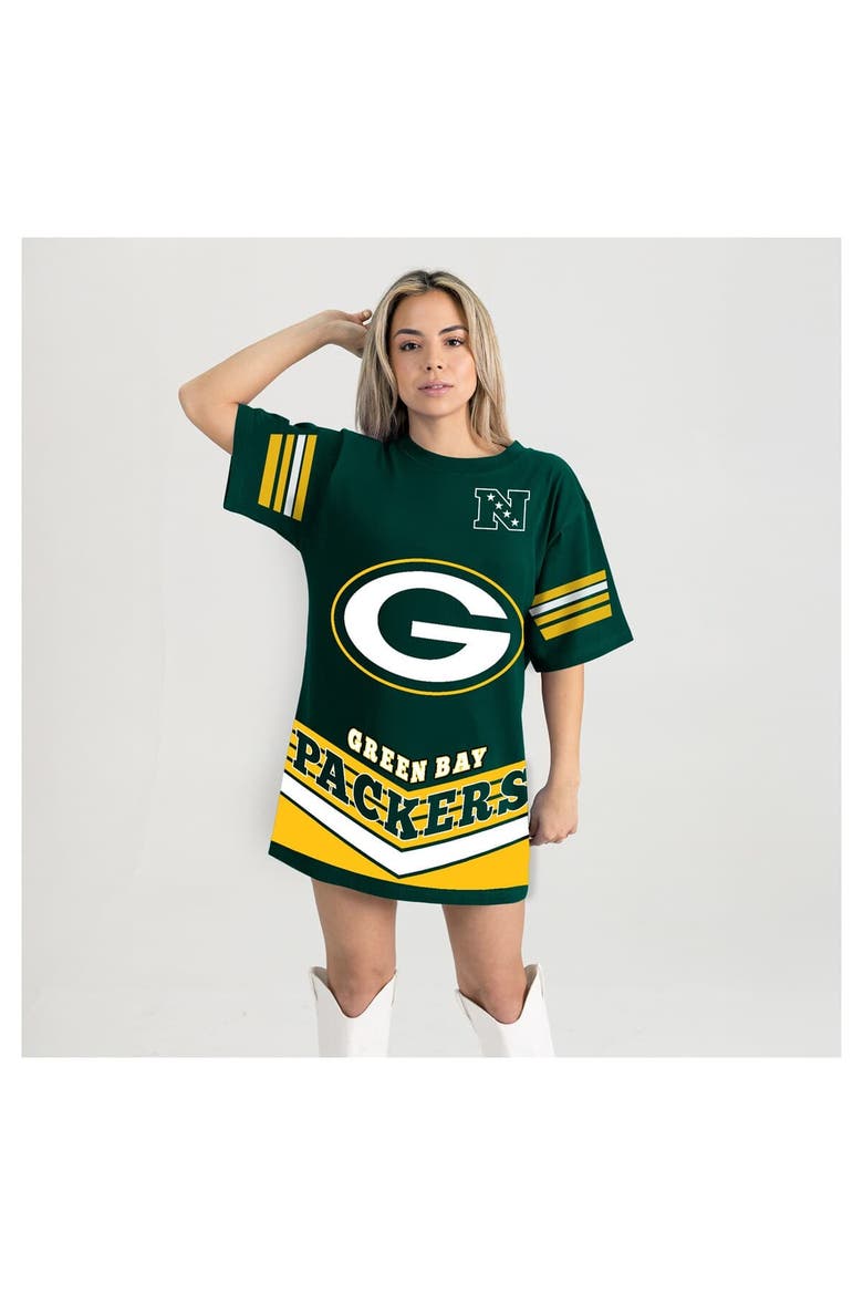Women's Gameday Couture Green Green Bay Packers Perfect Score Vintage T-Shirt Dress, Alternate, color, Green