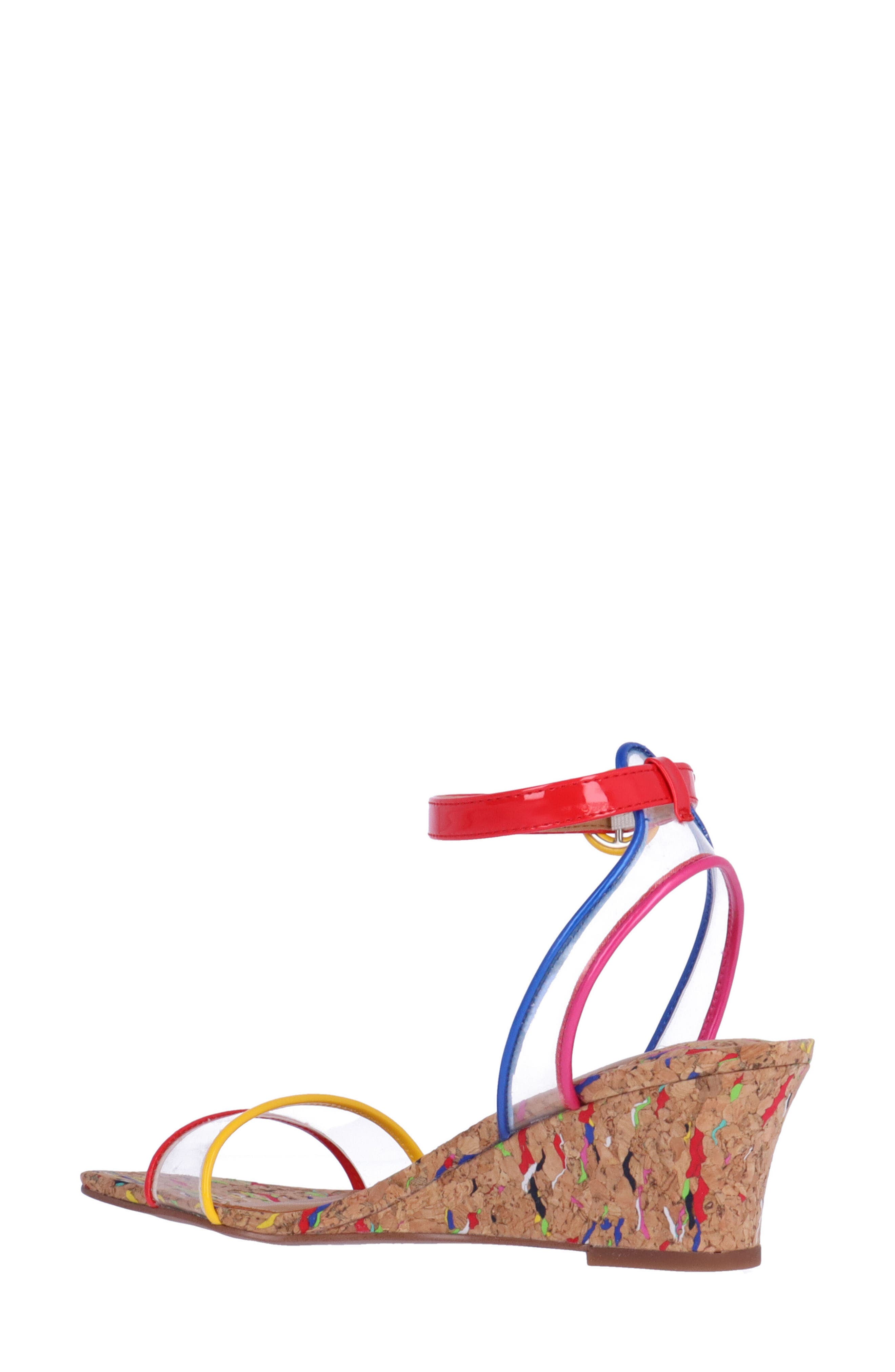 J. Reneé Lavinia Ankle Strap Wedge Sandal, Alternate, color, Clear/ Multi/ Natural