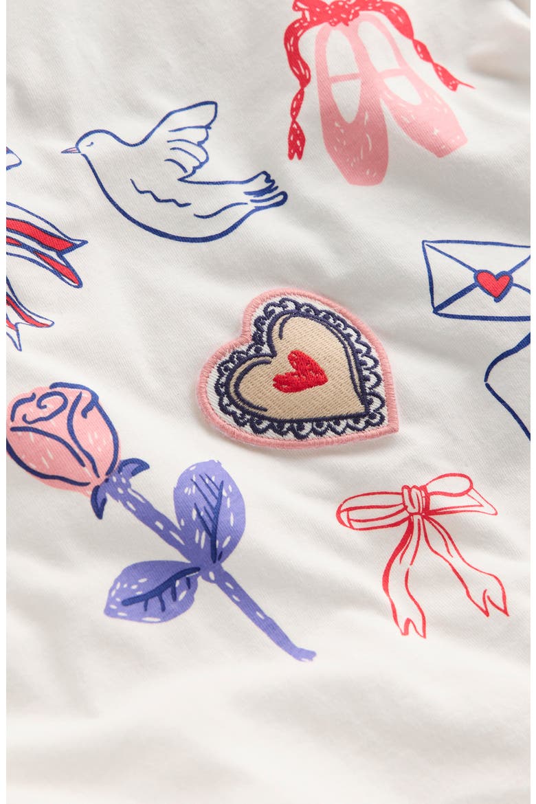 Kids' Heart Appliqué Cotton Graphic T-Shirt, Alternate, color, WHITE VALENTINES