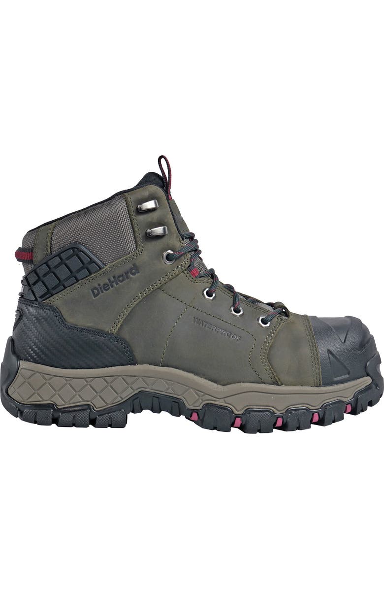 DieHard Comet Composite Toe Waterproof Work Boot, Alternate, color, Olive/Black