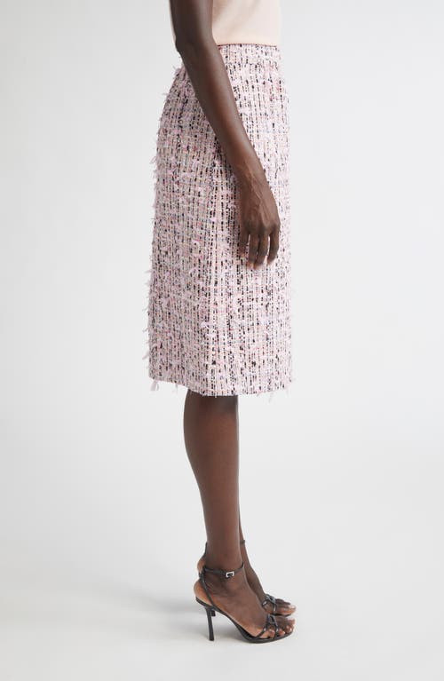 St John St. John Eyelash Tweed Skirt In Pink