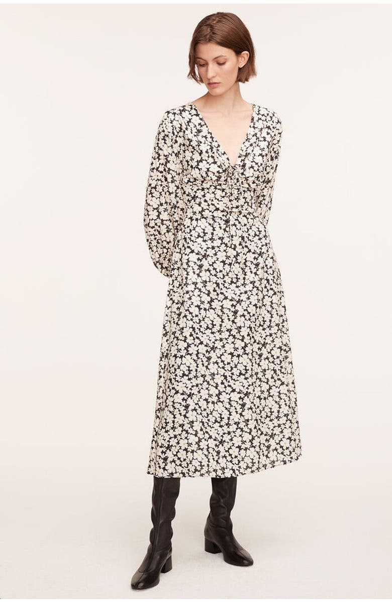 Rebecca Taylor Paige Fleur Drawsting Long Sleeve Dress, Alternate, color,