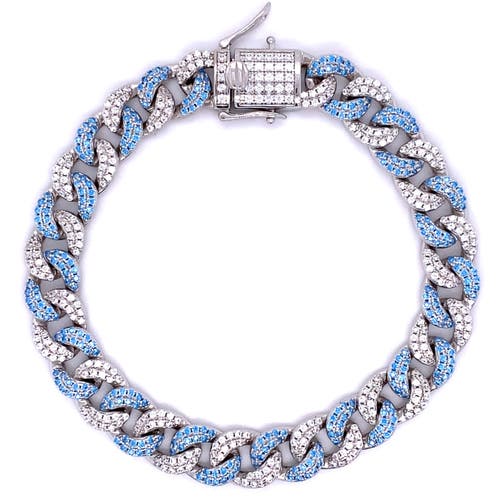 Anna Zuckerman Sweet Havana 8mm Cuban Bracelet In Aquamarine Crystalline