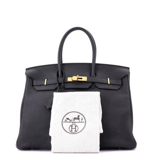 Pre-owned Hermes Hermes Birkin Handbag Black Togo With Gold Hardware 35 In Black