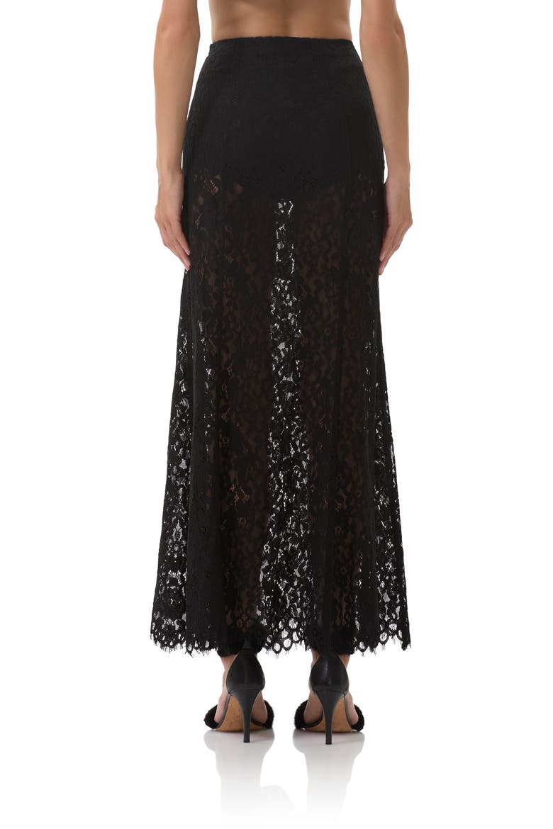 Oxford Semisheer Lace Maxi Skirt, Alternate, color, NOIR