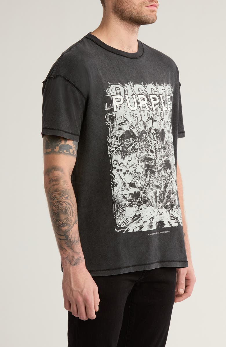 PURPLE BRAND Textured Inside Out Cotton Graphic T-Shirt, Alternate, color, 