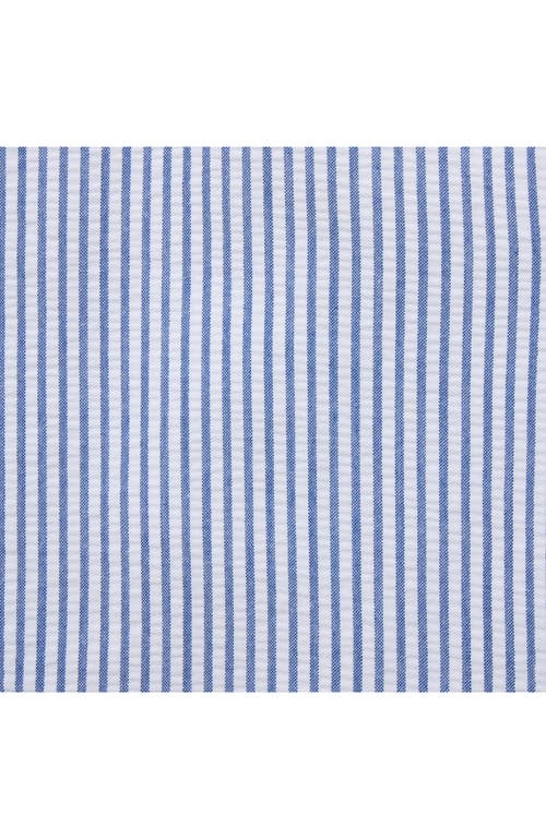 Janie And Jack Striped Seersucker Overall In Blue