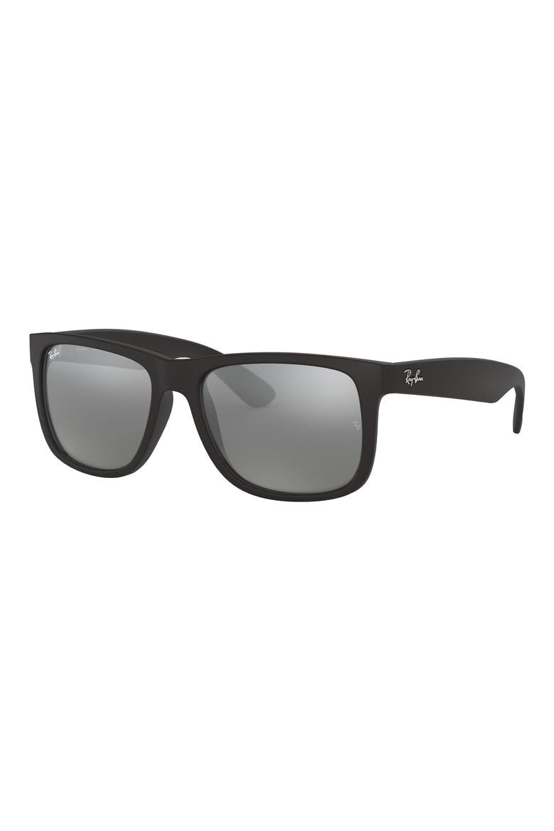 Justin 54mm Rectangular Sunglasses, Alternate, color, GREY MIRROR