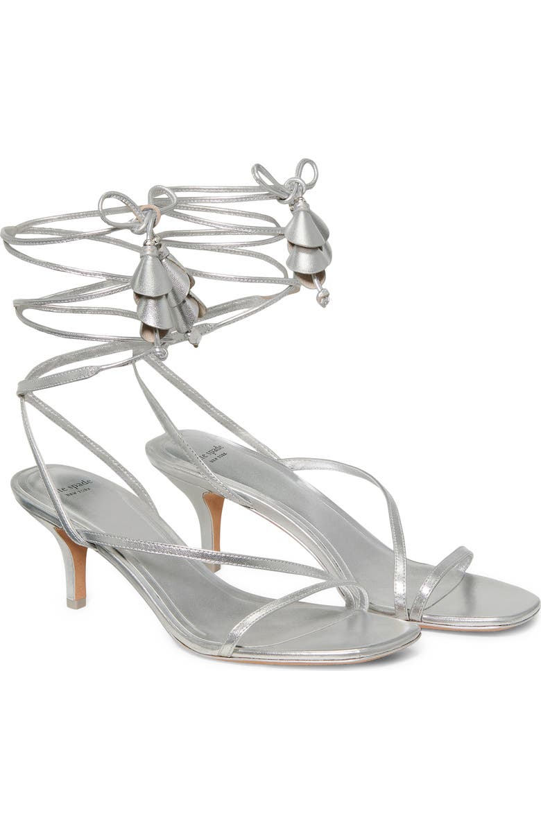 Kate Spade New York ankle wrap sandal, Alternate, color, Silver
