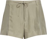 Alexander Wang Mid Rise Silk Drawcord Shorts