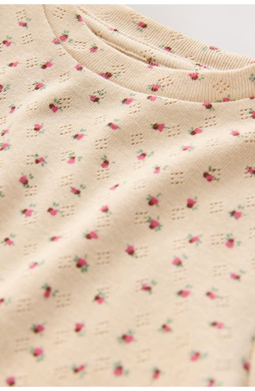 Next Kids' Floral Lace Hem Cotton T-shirt In Multi