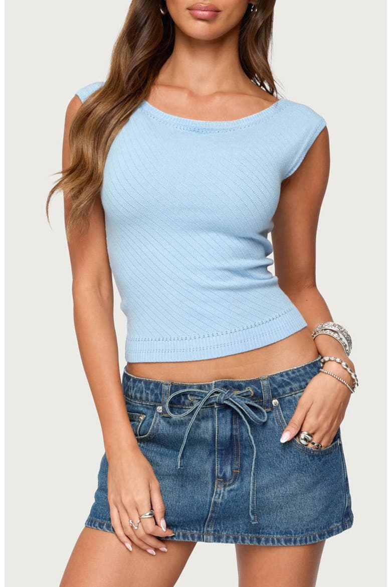 Jarah Pointelle Top, Main, color, LIGHT-BLUE