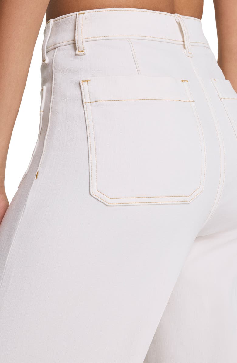 SPANX<sup>®</sup> SPANXshape<sup>™</sup> Authentic 360 Patch Pocket Crop Wide Leg Jeans, Alternate, color, Alabaster