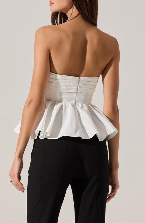 Astr The Label Melia Strapless Peplum Top In White