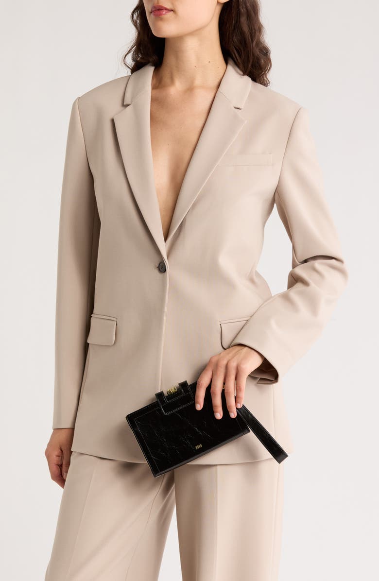 HOBO Violet Leather Wristlet, Alternate, color, Black