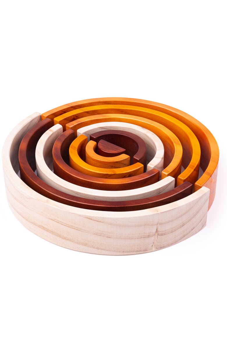 Bigjigs Toys Natural Wooden Stacking Rainbow - Large, Alternate, color, 