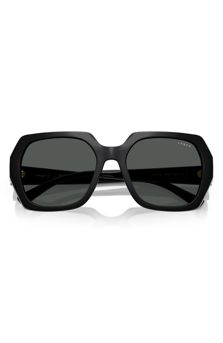 VOGUE 55mm Irregular Sunglasses, Main, color, Black