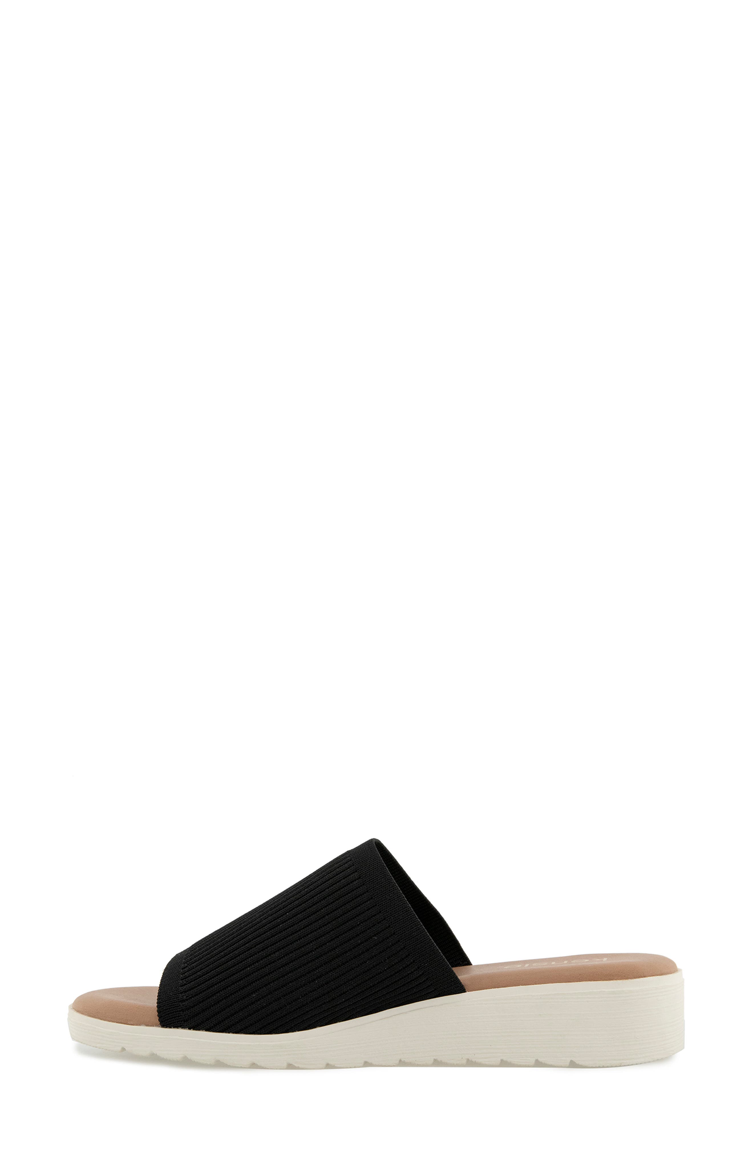Kensie Ellie Wedge Slide Sandal, Alternate, color, Black