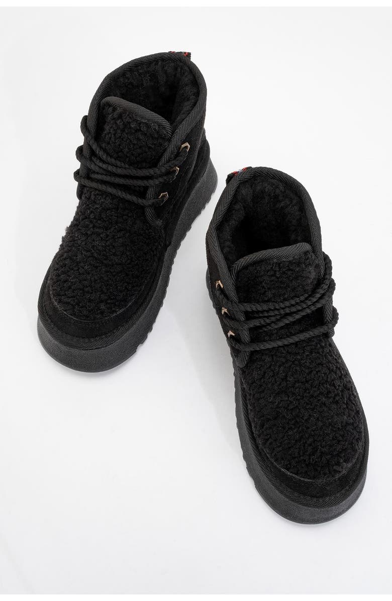 Prologue Shoes Tyson Lace Up Boot, Alternate, color, Black Suede Faux Leather