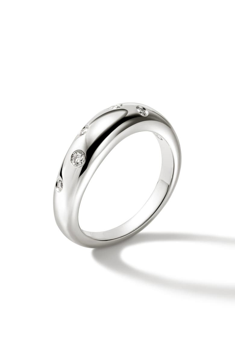 John Hardy Surf Diamond Band Ring, Alternate, color, Silver