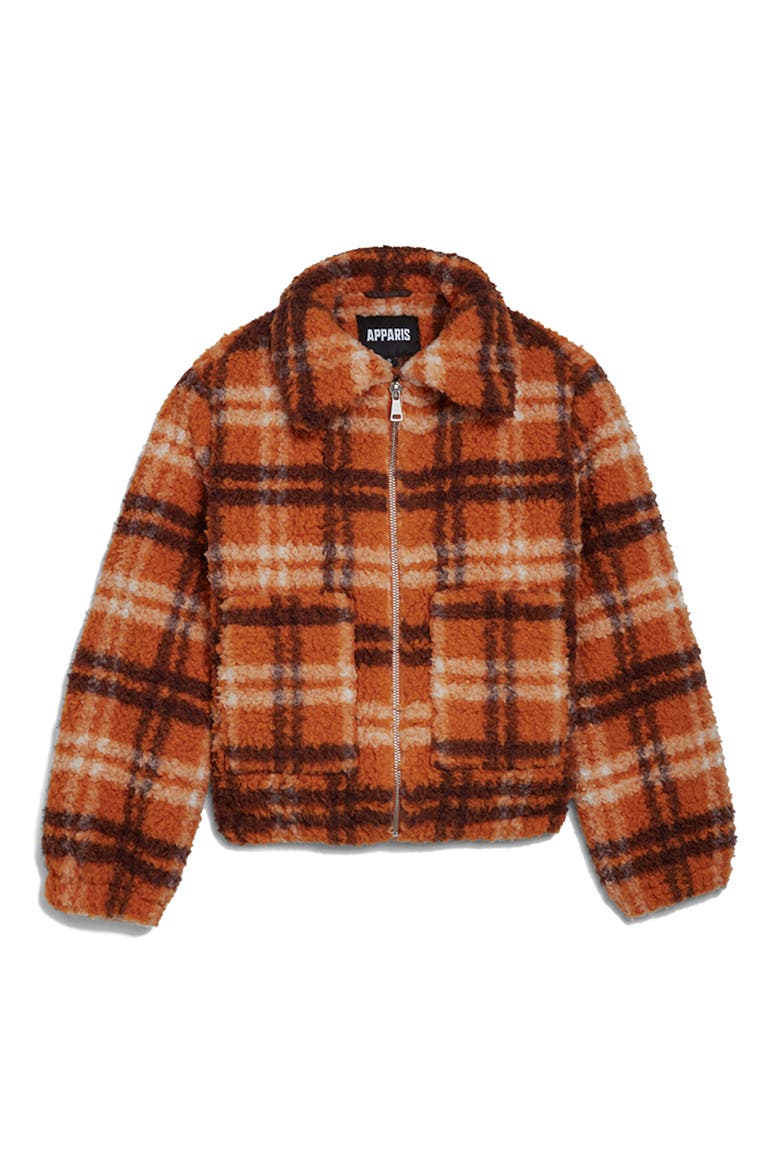 Women's Francis Faux Shearling Jacket, Alternate, color, BUTTERNUT PLAID