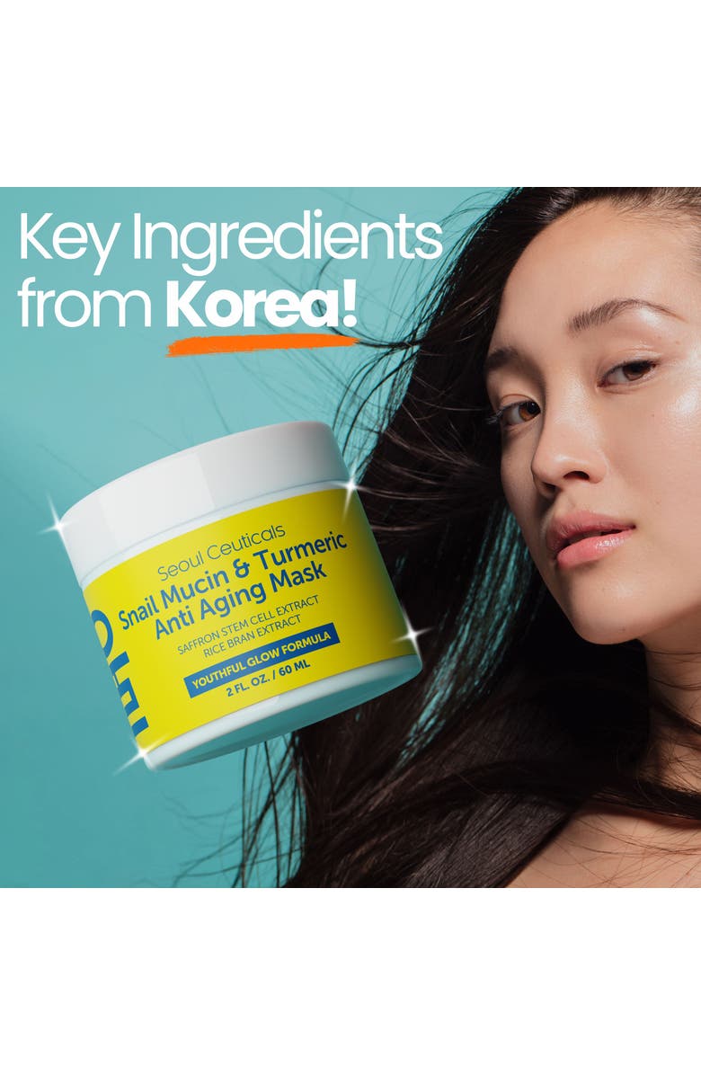 Seoul Ceuticals Korean Skincare Snail Mucin & Turmeric Anti Aging Mask, Alternate, color, Clear