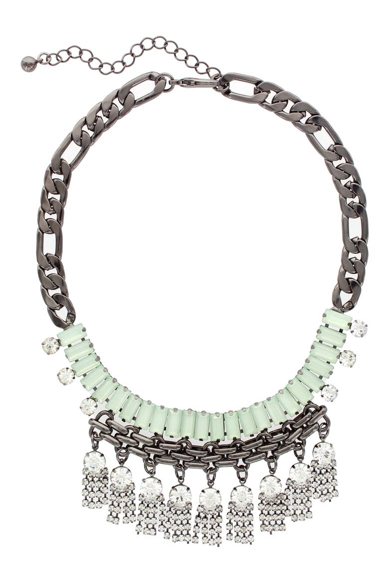 Victoria Chain Bib Necklace, Main, color, GOLD / MINT
