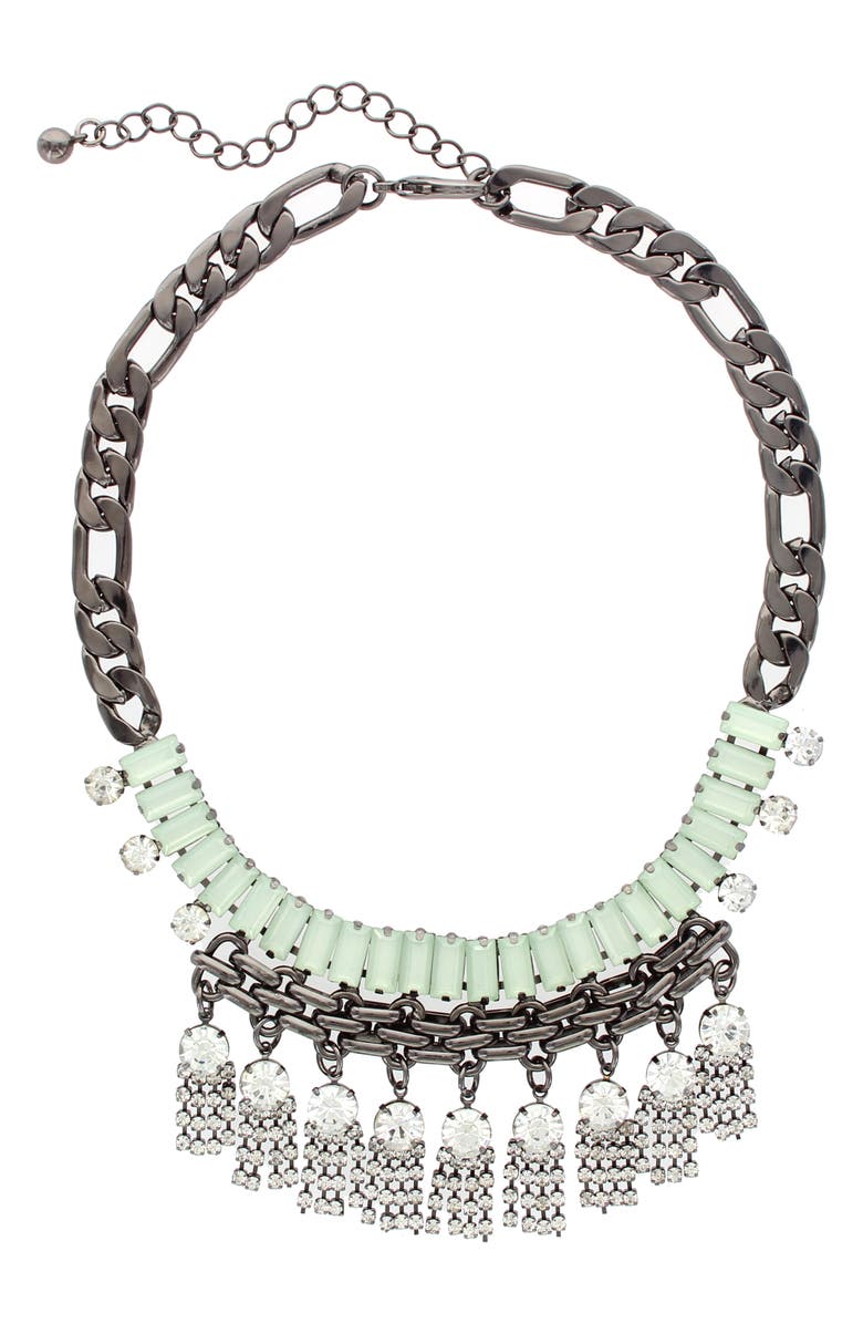 OLIVIA WELLES Victoria Chain Bib Necklace, Main, color, Gold / Mint