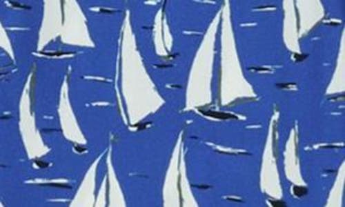 Brooks Brothers Kids' Sailboat Print Camp Shirt In Blue