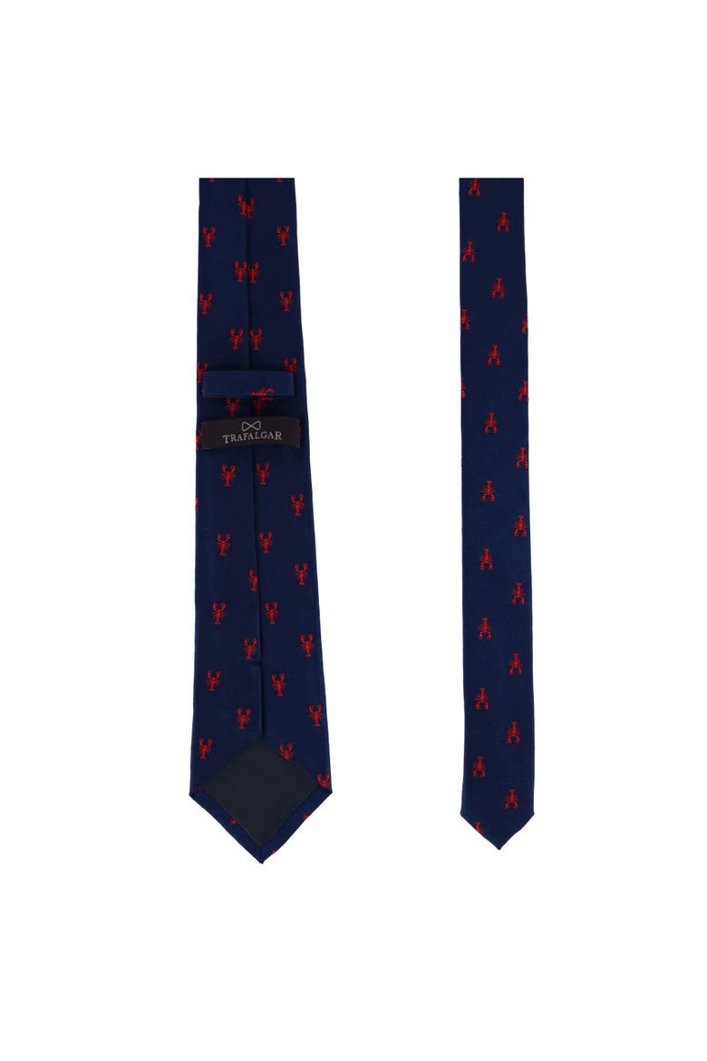 Stonington Lobster Novelty Silk Necktie, Alternate, color, Navy