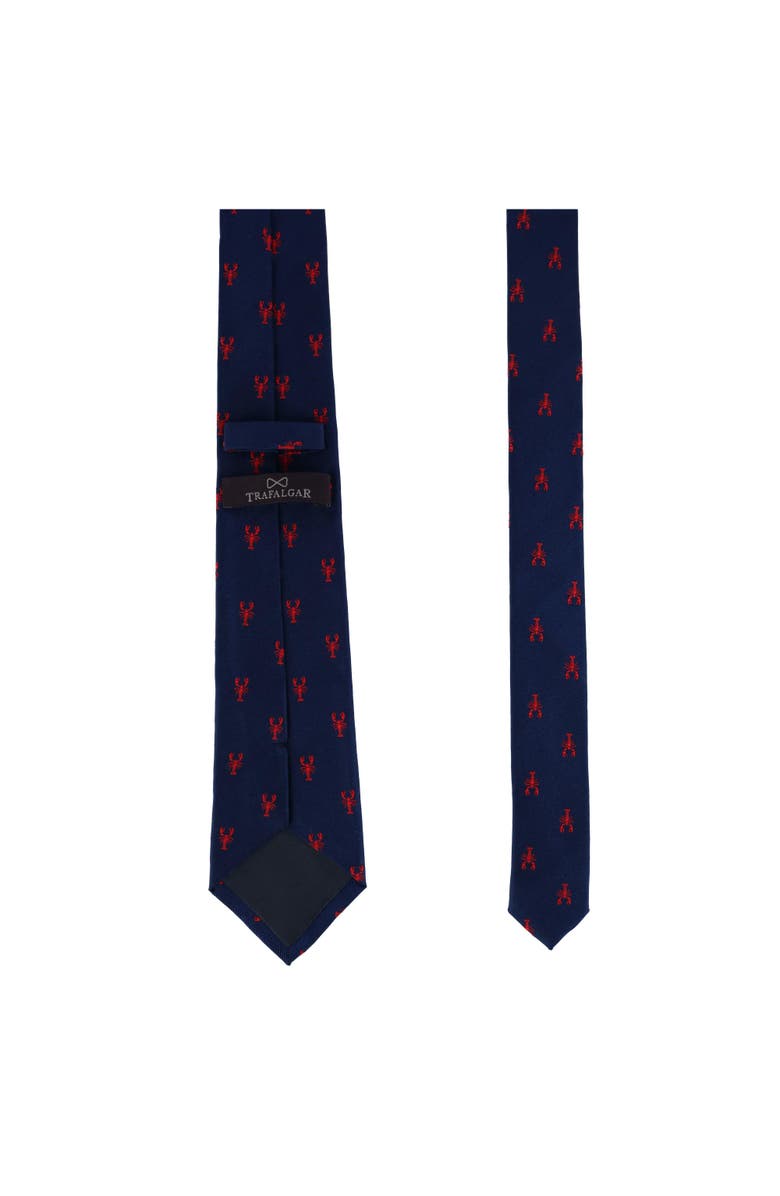 Trafalgar Stonington Lobster Novelty Silk Necktie, Alternate, color, Navy