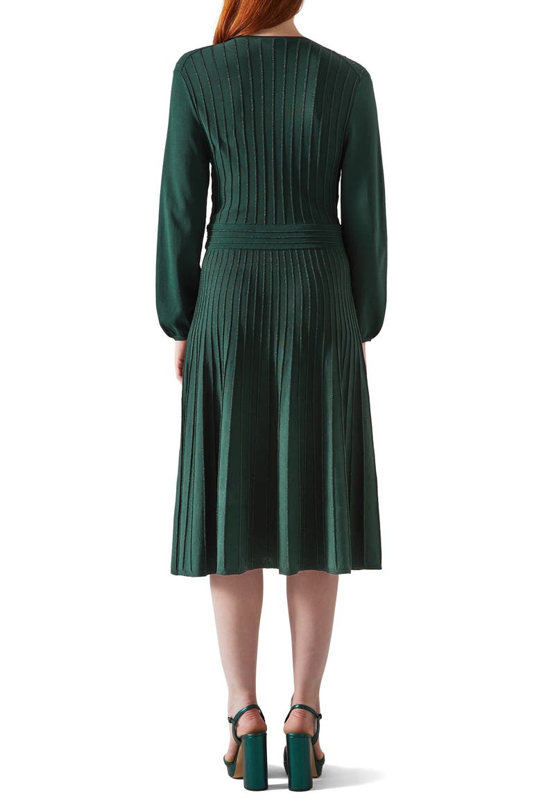 Merida Long Sleeve Faux Wrap Dress, Alternate, color, GREEN