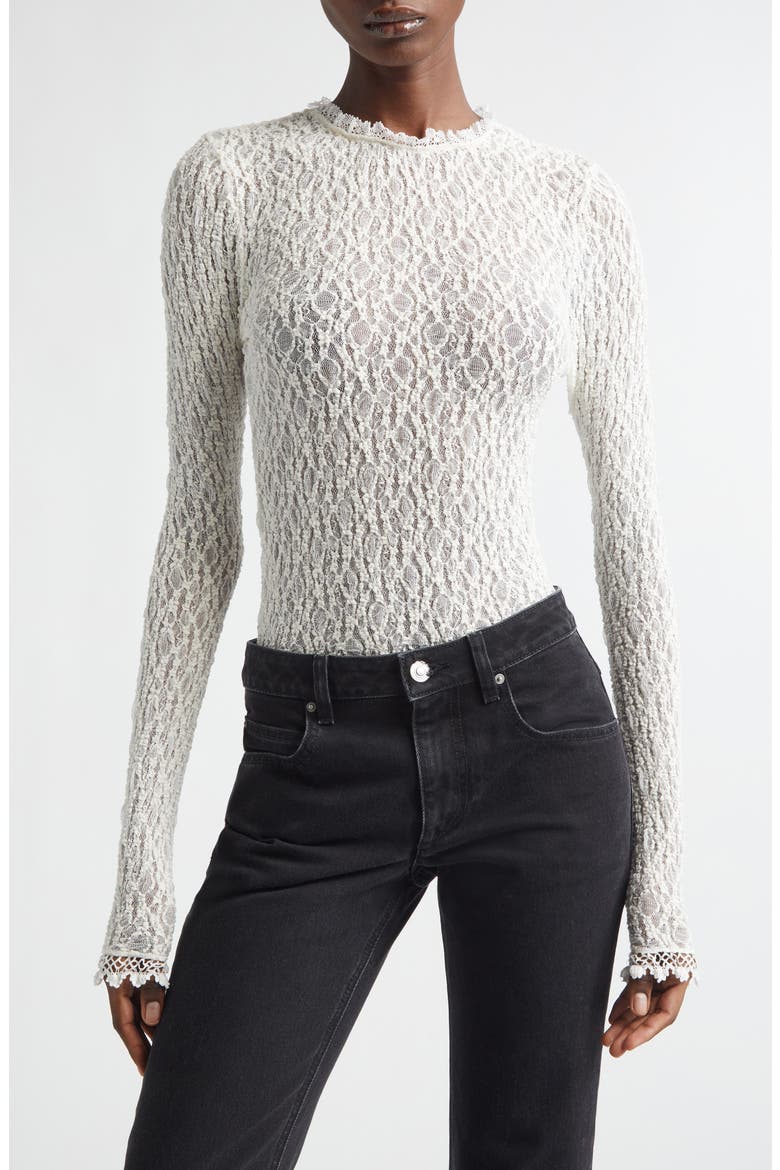 Brany Stretch Lace Top, Main, color, WHITE