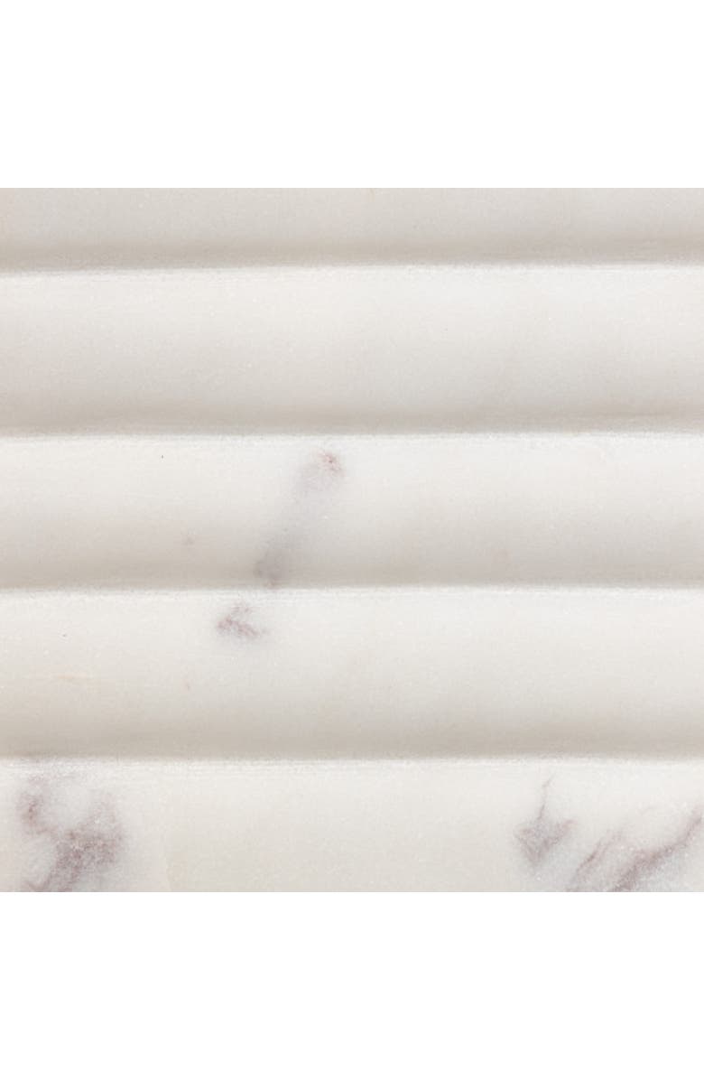Storied Home Contemporary Carved Marble Soap Dish for Bathrooms, Alternate, color, White