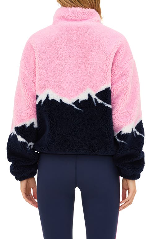 Beach Riot Leona Fleece Half Zip Sweatshirt In Red