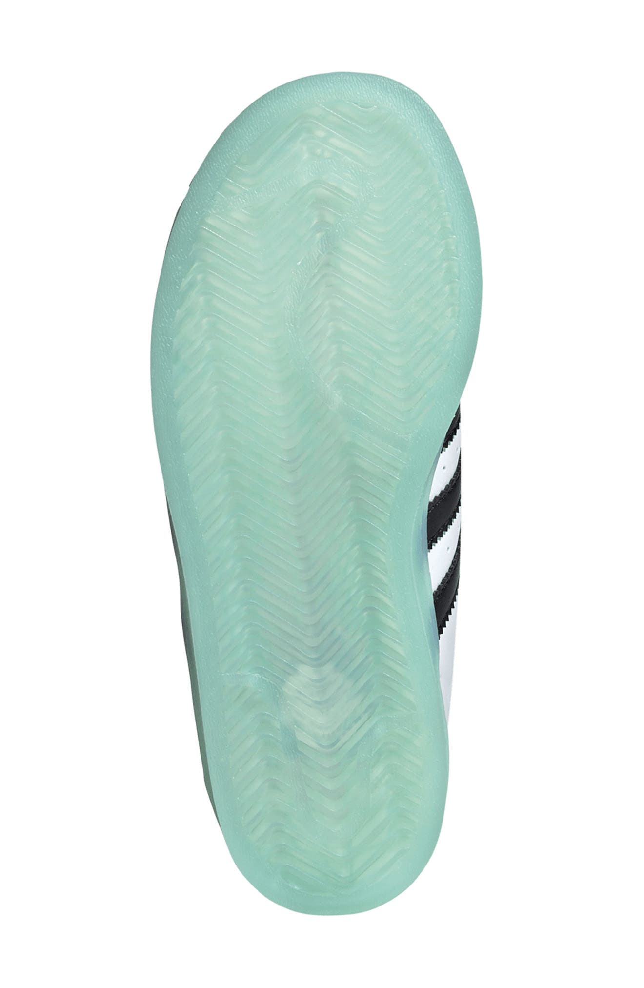 adidas Kids' Superstar LED Lights Sneaker, Alternate, color, White/ Semi Flash Aqua/ Black