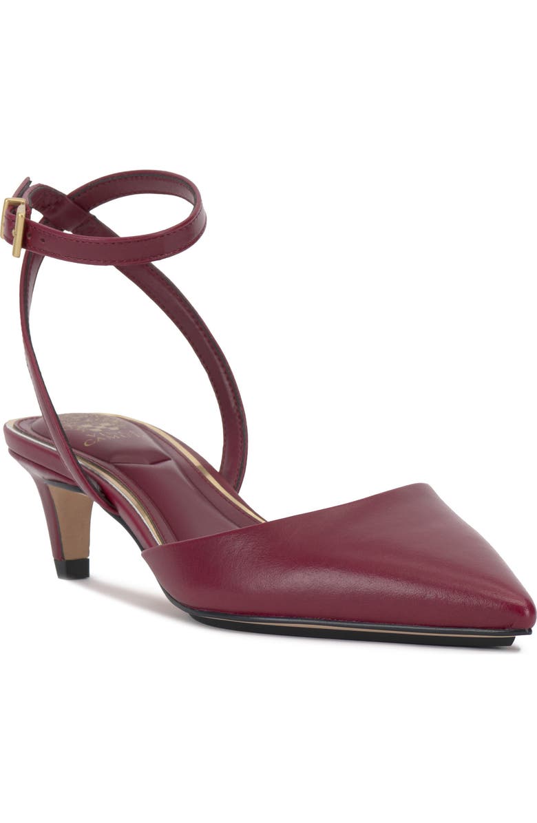 Vince Camuto Irva Ankle Strap Pointed Toe Pump, Main, color, Chianti