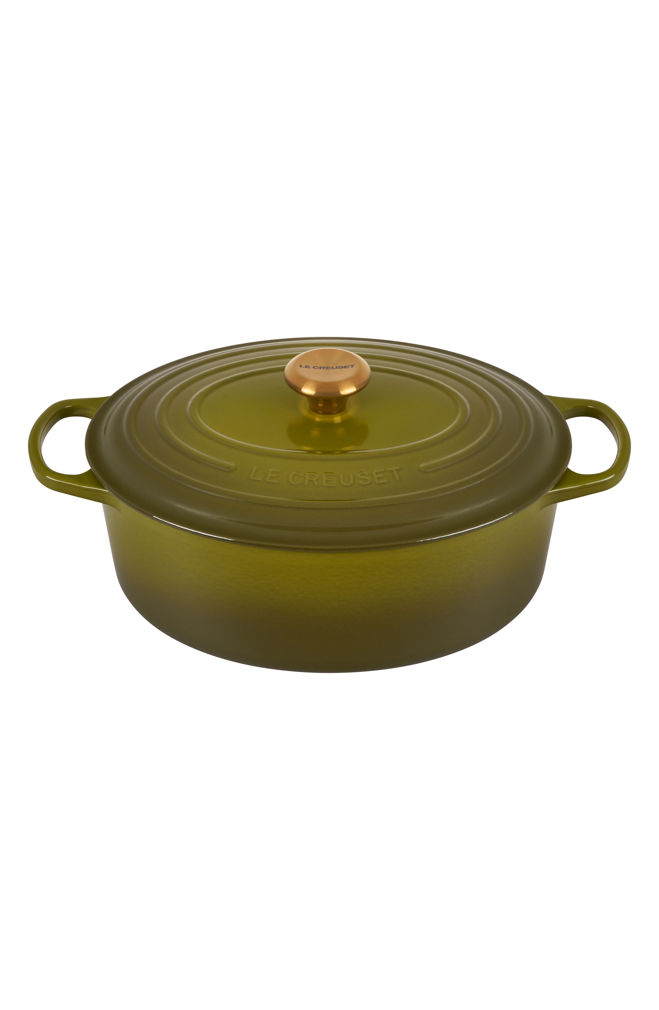 Le Creuset Signature 6.75-Quart Oval Enamel Cast Iron French/Dutch Oven with Lid - Olive