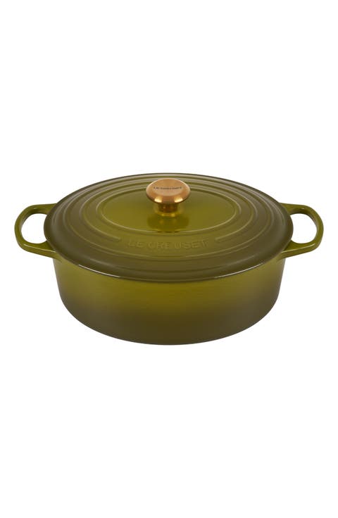 Signature 6.75-Quart Oval Enamel Cast Iron French/Dutch Oven with Lid