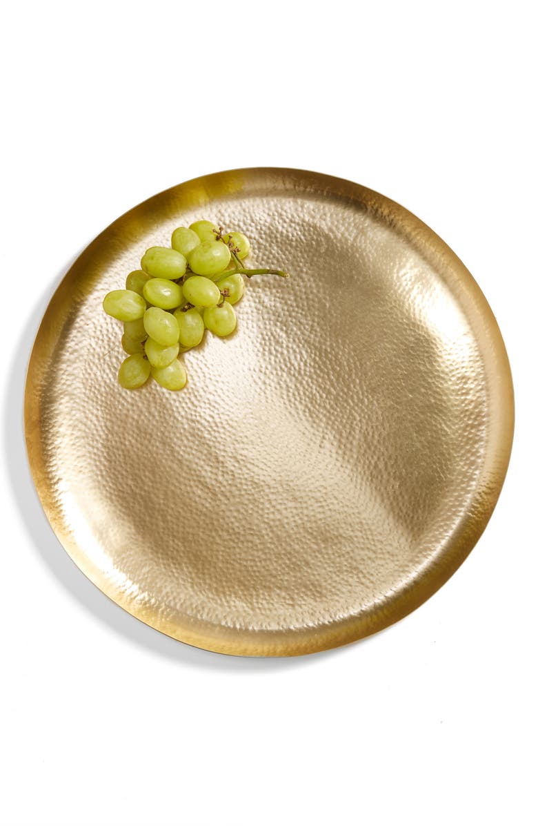 NORDSTROM AT HOME Large Hammered Metal Round Tray, Main, color, 