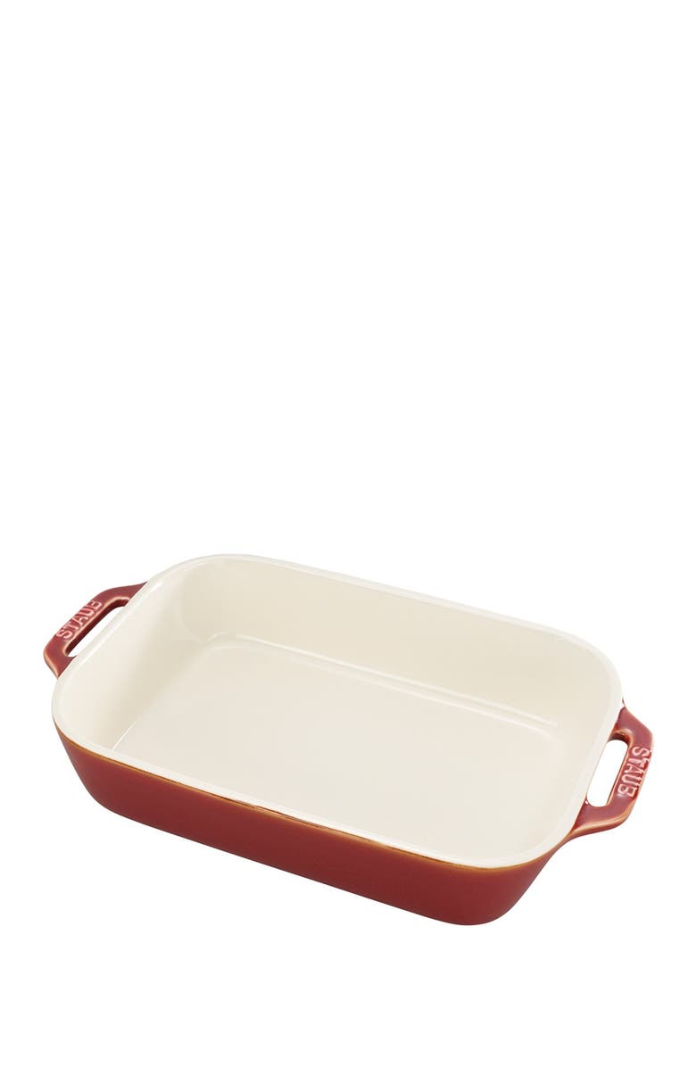 Staub Ceramic 10.5-inch x 7.5-inch Rectangular Baking Dish - Rustic Red, Main, color, Rustic Red