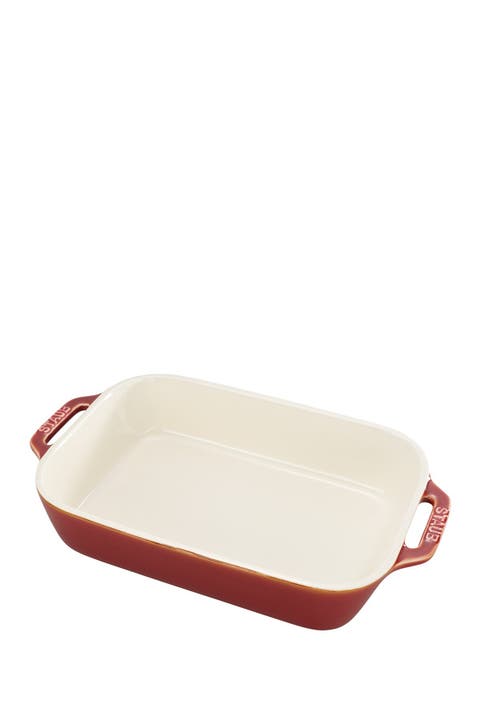 Ceramic 10.5-inch x 7.5-inch Rectangular Baking Dish - Rustic Red