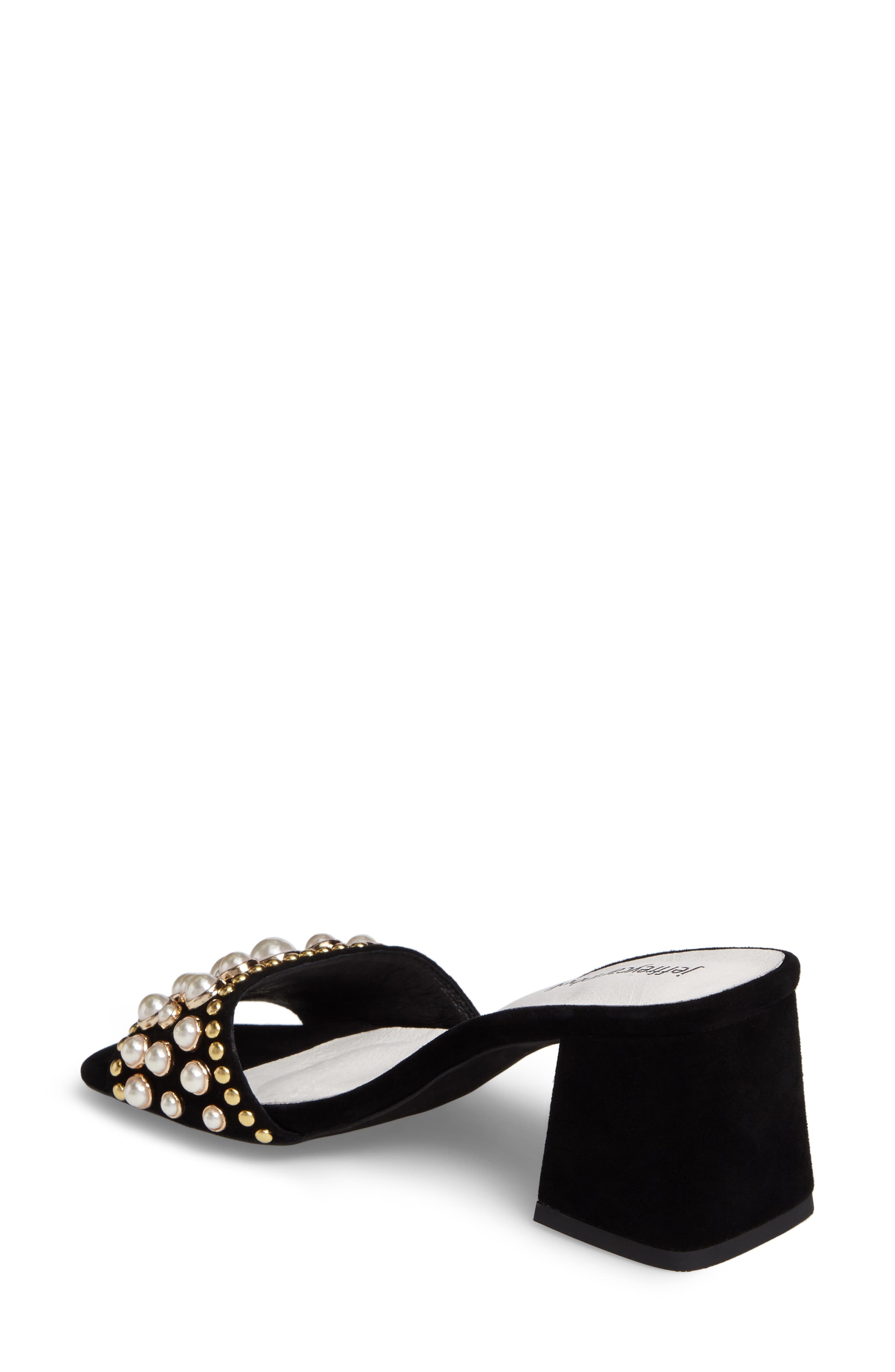 Parr Embellished Slide Sandal, Alternate, color, BLACK SUEDE
