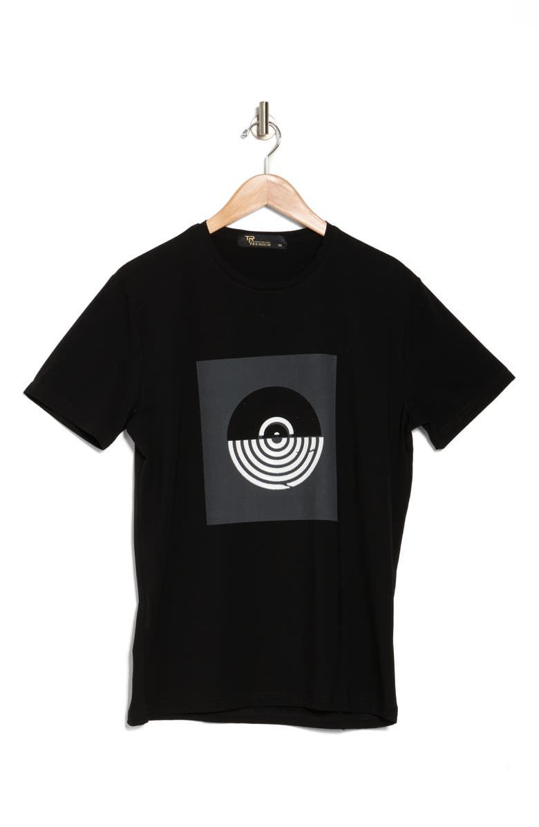 T.R. PREMIUM 3D Abstract Graphic T-Shirt, Alternate, color, Black