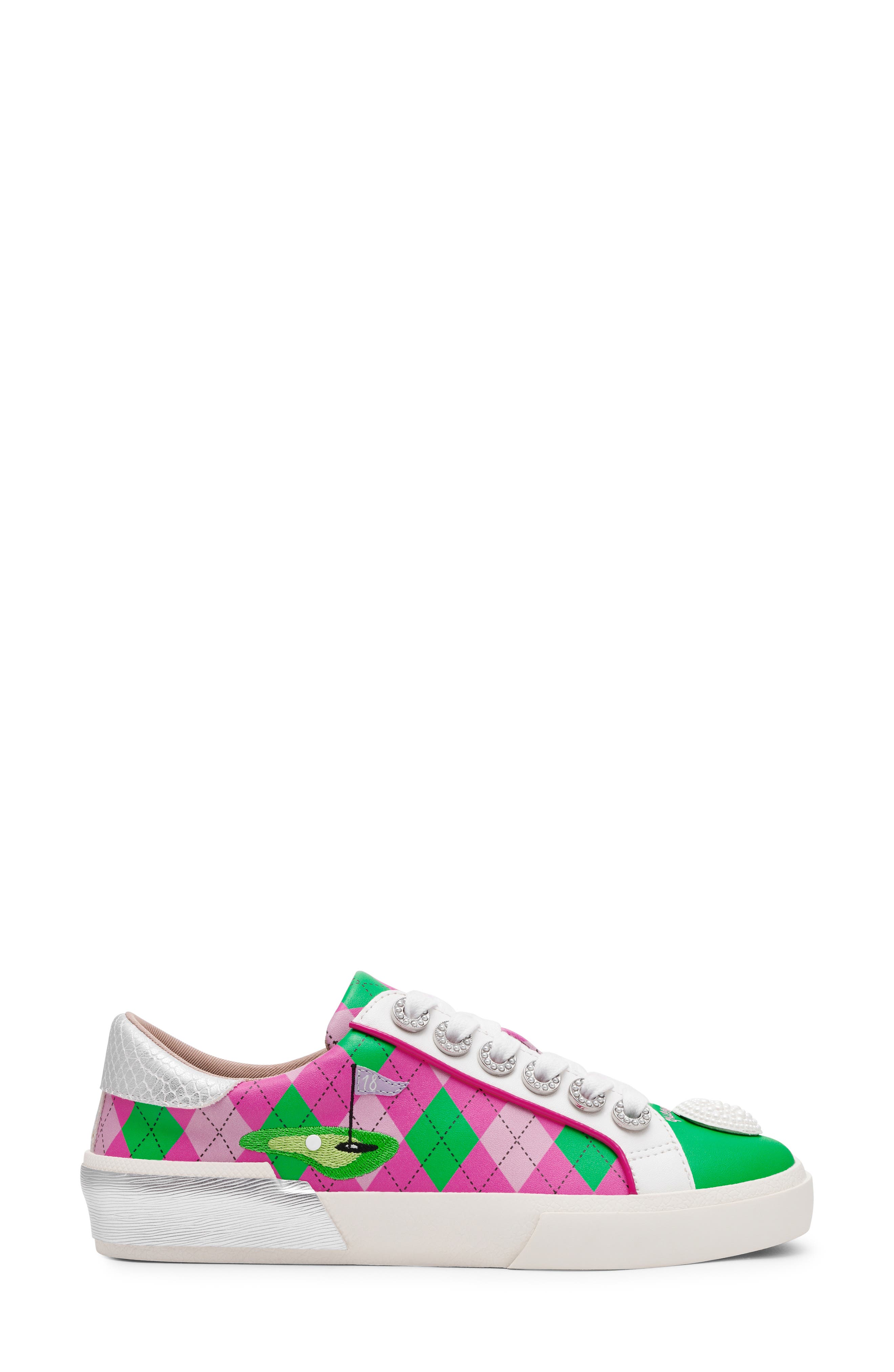 Betsey Johnson Sherrie Sneaker, Alternate, color, Pink/ Green Multi