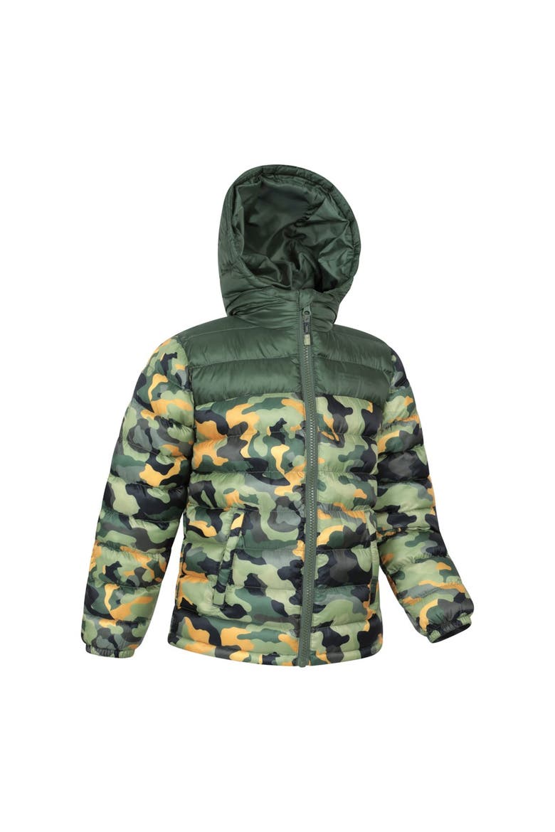Childrens/Kids Seasons Watercolour Padded Jacket, Alternate, color, Dark Khaki