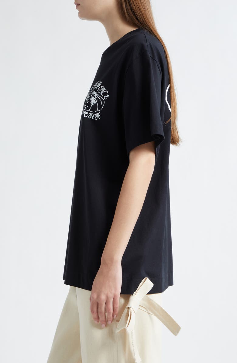 Simone Rocha Dim Sum Logo Print T-Shirt, Alternate, color, Black/ White