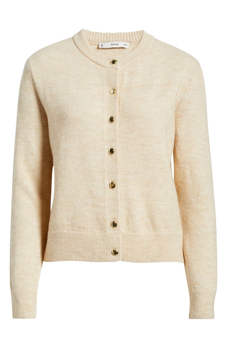 MANGO Eliote Crop Cardigan, Alternate, color, Ecru