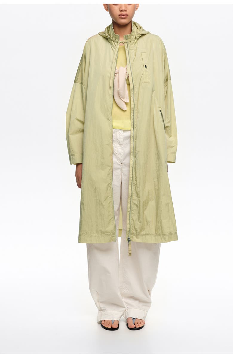 Bimba y Lola Long Light Fluid Trench, Main, color, Light Green
