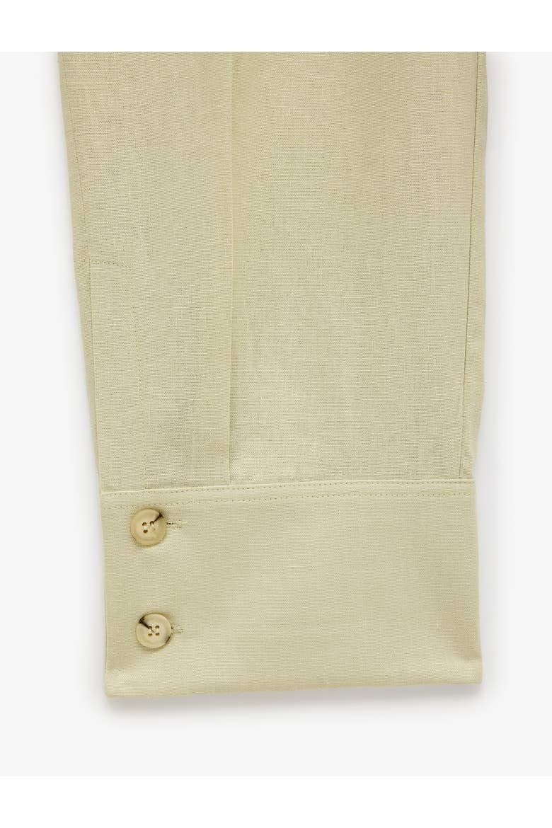 Linen Blend Pleated Tailored Pants with Cuffed Hem, Alternate, color, GREEN